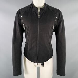 TOM REBL Size M Black Cotton Blend Motorcycle Jacket